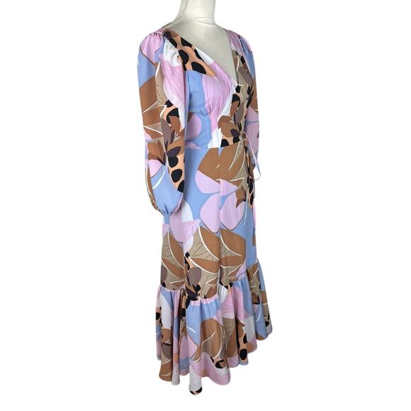 Anthropologie Hutch Bloom Wrap Midi Dress Open Lace Back Long Sleeve Size Small - Picture 4 of 10